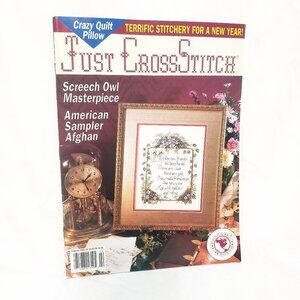 Just CrossStitch Magazine February 1993 Screech Owl American Sampler Afghan